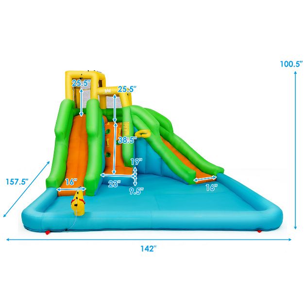 New in Box Inflatable Water Park Bounce House w/Climbing Wall Two Slides and Splash Pool
